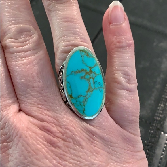 Jewelry - Turquoise inlay sterling silver ring